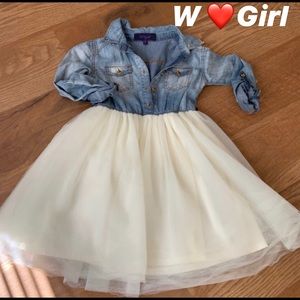 Girls denim and Tulle dress